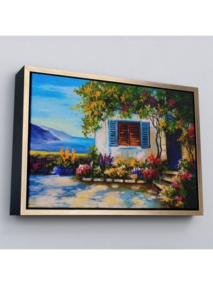 Marsilyan Çerçeveli Deniz Manzaralı Güzel Ev Dekoratif Kanvas Duvar TABLOSU-3437