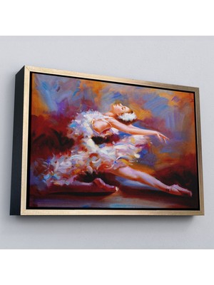 Marsilyan Çerçeveli Balerin Kadın Yağlıboya Görünümlü Kanvas Tablo, Sanat Evi DEDORU-5026