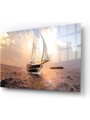 Marsilyan Doğa, Manzara 3D Dekoratif Baskı Yatay Cam Tablo 01