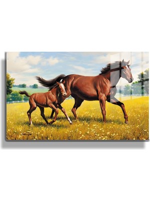 Marsilyan Eğlenceli Hayvanlar, Yapay Zeka Destekli, 3D Dekoratif Baskı Yatay Cam Tablo 335