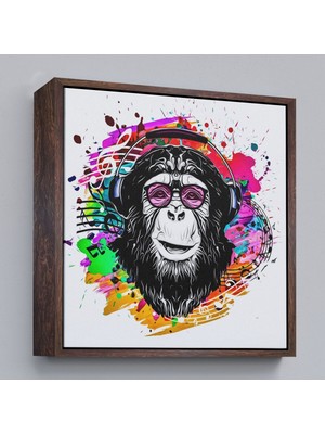 Marsilyan Çerçeveli Dj Maymun Kanvas TABLO-5063