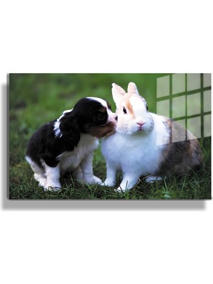 Marsilyan Eğlenceli Hayvanlar, Yapay Zeka Destekli, 3D Dekoratif Baskı Yatay Cam Tablo 138