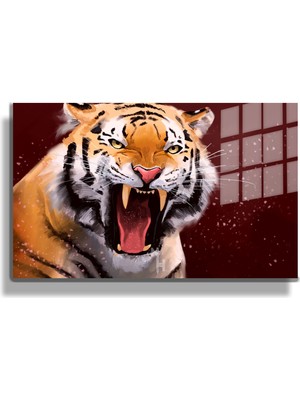 Marsilyan Eğlenceli Hayvanlar, Yapay Zeka Destekli, 3D Dekoratif Baskı Yatay Cam Tablo 527