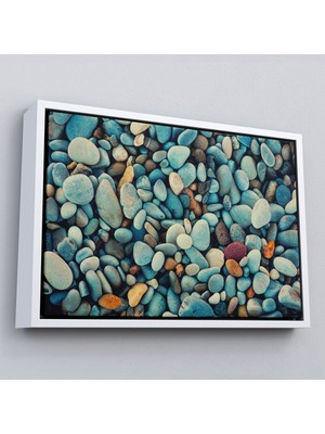 Marsilyan Çerçeveli Deniz Taşı Dekoratif Kanvas Duvar TABLOSU-3495
