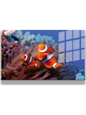 Marsilyan Eğlenceli Hayvanlar, Yapay Zeka Destekli, 3D Dekoratif Baskı Yatay Cam Tablo 346