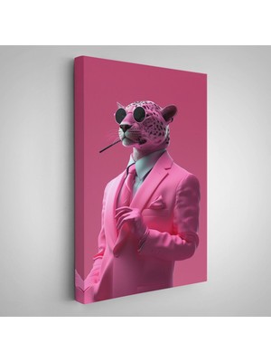 Sigara Içen Pembe Leopar TABLO-7859