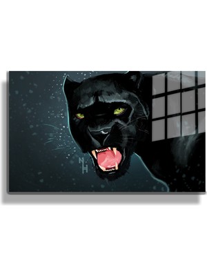 Marsilyan Eğlenceli Hayvanlar, Yapay Zeka Destekli, 3D Dekoratif Baskı Yatay Cam Tablo 521