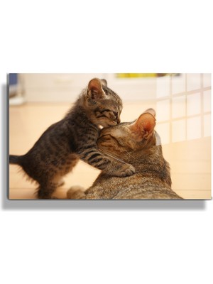 Marsilyan Eğlenceli Hayvanlar, Yapay Zeka Destekli, 3D Dekoratif Baskı Yatay Cam Tablo 549