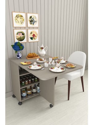 Asra Trend Lüks Mutfak Adası %100 MDF Çok Amaçlı Yemek Masası Kahve Köşesi MA-01