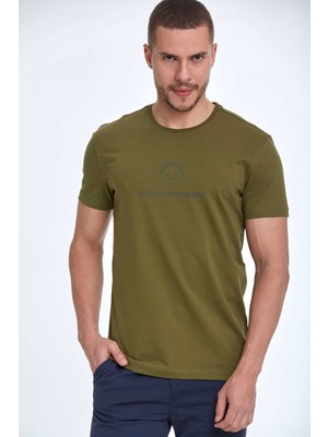 Voltaj Kai Baskılı Erkek Tişört Haki