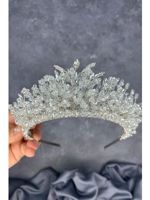 Açık Mint Yeşili  Livan Boncuklu Gelin Kına Tacı Saç Aksesuarı