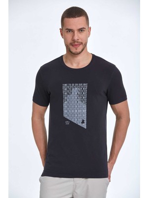 Voltaj Noah Baskılı Erkek Tişört Siyah