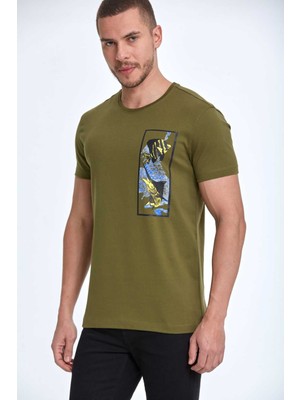 Voltaj Terra Baskılı Erkek Tişört Haki