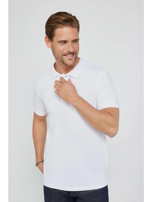 Tudors Erkek Slim Fit Dar Kesim Pamuklu Yumuşak Doku Nefes Alan Kumaş Kıvrılmaz Yaka Polo Yaka Tişört