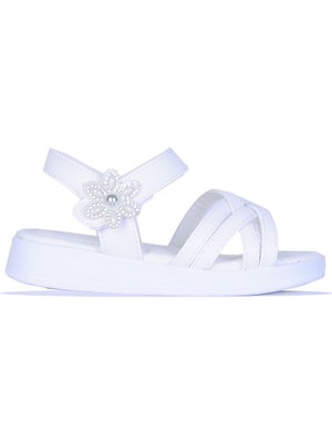 Skuaıter 7180 Cansu Beyaz Kız Çocuk Sandalet