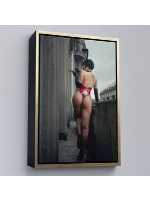 Marsilyan Çerçeveli Kadın Duvar Sanatı Erootik Şehvetli Duvar Sanatı Kanvas TABLO-5268