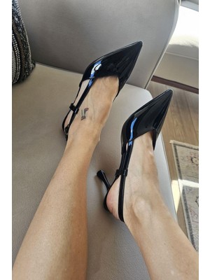 Topukla  10 1003 Ops Kadın Arkası Açık Stiletto Abiye Ayakkabı