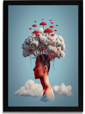 Yapay Zeka Görselli Mdf Plastik Çerçeveli Dekoratif Tablo