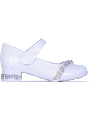 Ayakcenter 25-Herbebe Taşlı 3cm Kız Çocuk Topuklu Ayakkabı