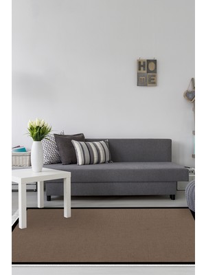 Kaymaz Dijital Mutfak & Salon Halı Saray Deri Saçaklı Dokuma E5001 Koyu Kahve