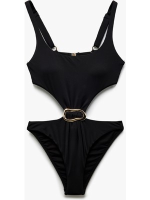 Koton Mat Kumaş Astarlı Hafif Destekli Metal Aksesuarlı Mayokini