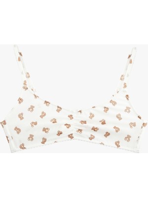 Koton Balensiz Dolgusuz Ayıcık Baskılı Tül Bralet Sütyen
