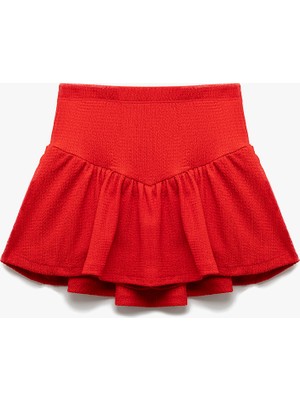 Koton Beli Lastikli Dokulu Volanlı Şort Etek