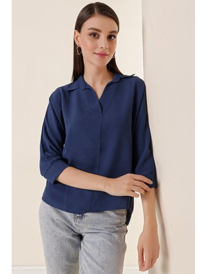 Polo Yaka Truvakar Kol Ayrobin Bluz