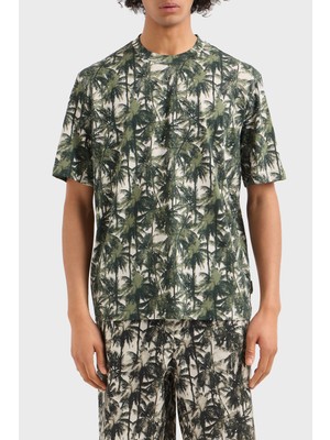 Armani Exchange Pamuk Regular Fit Bisiklet Yaka Desenli T Shirt Erkek T Shirt XM001245 AF10356 F0039