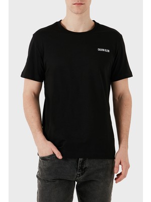 Calvin Klein  Pamuk Regular Fit Bisiklet Yaka T Shirt KM0KM01146BEH Erkek T Shirt KM0KM01146 Beh