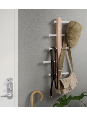 5 Kollu Duvar Askısı 60X37 cm Ikea Duvar Kancası Askılık Portmanto Ahşap