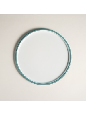 Zsa Zsa Zsu Frigya Emaye Tabak 32 Cm Beyaz - Turkuaz