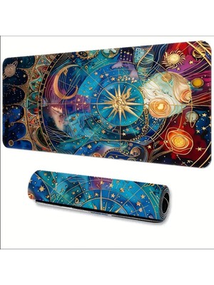 70X30 cm Antik Astrolojik Tasarım Kaydırmaz Taban Speed Yüzey Oyuncu Mouse Pad Gaming