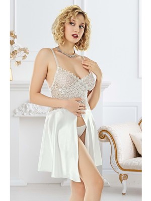 Hotflirt Bayan Gecelik 2949 - Ekru - S