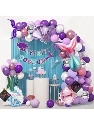 Bkmc Deniz Kızı Bannerlı Lüks Doğum Günü Parti Set Doğum Günü Süsü