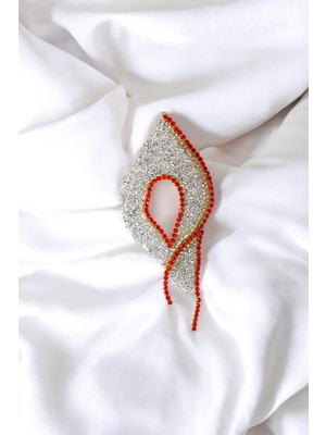 Yapıştırma Kırmızı Taşlı Aksesuar 2'li Paket