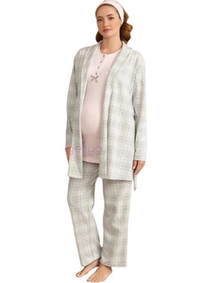 Baha Ba-Ha 4425 Bayan Lohusa Kışlık 3'lü Pijama Takımı