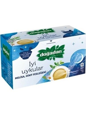 Doğadan İyi Uykular Bitki Çayı 18'li – Melisa ve Hint Fesleğen Karışımı, %100 Doğal Katkısız, Ferahlatıcı ve Rahatlatıcı