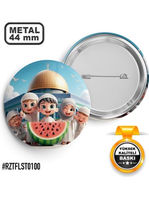Sağlam Ajans Çocuk Mescid-I Aksa Karpuz Iğneli Rozet 44 mm