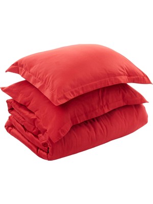 60179215 Basic Saten Nevresim Takımı, Çift Kişilik, Kırmızı