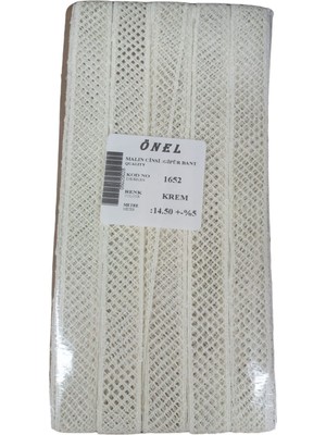 Dantel Polyester Güpür Bant Krem 14,50 Metre En 3 cm ON-1652-KR