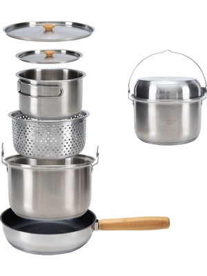 Kingcamp Cookware Set Paslanmaz Çelik Kamp Tencere Seti