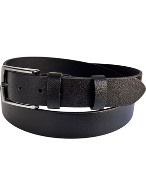 Battal Boy Hakiki Deri 4 Cm. Tokalı Düz Model Spor Erkek Kemer Siyah