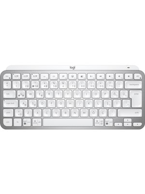 Logitech MX Keys Mini Mac İçin Minimalist Kablosuz Aydınlatmalı İngilizce Q Klavye - Beyaz