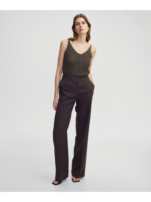 İpekyol Wide Leg Fit Keten Pantolon IS1250003218074