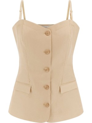 Kadın Isabeau Korse Yelek - Bej