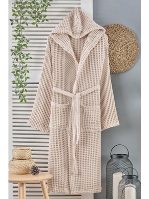 Bebesoft Unisex Petek Desenli Pike Bornoz -  Pamuk, Yumuşak ve Doğal Bornoz