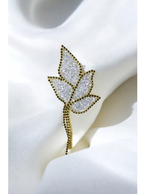 Yapıştırma Gold Detaylı Taşlı Aksesuar 2'li Paket