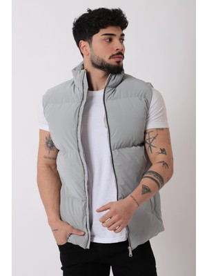 Stil Kombin Nova Yelek Dik Yaka Demir Fermuarlı Erkek Slim Fit Özellikli XL Beden