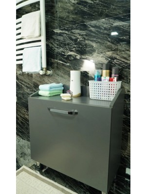 Mobest Mb1 kirli çamaşır dolabı. iki bölmeli kirli çamaşır dolabı. banyo düzenleyici. Hazır Kurulu Gönderim
